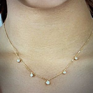 Gold-Tone Sterling Silver CZ Dangling Necklace
